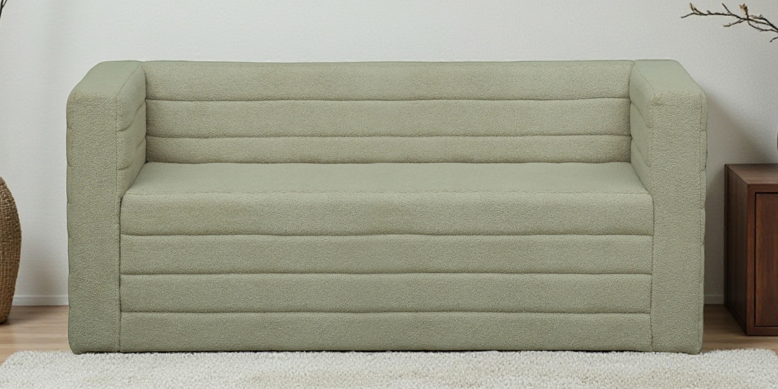 Remona Boucle Fabric 3 Seater Sofa in Lunar Grey Colour