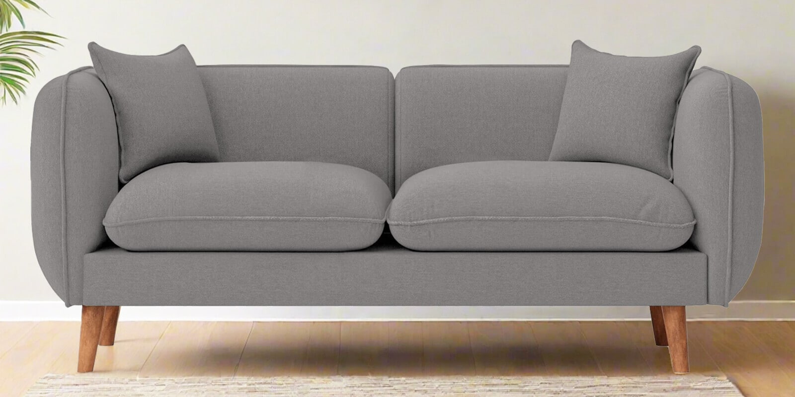 Reva Fabric 2 Seater Sofa in Silver Grey Colour