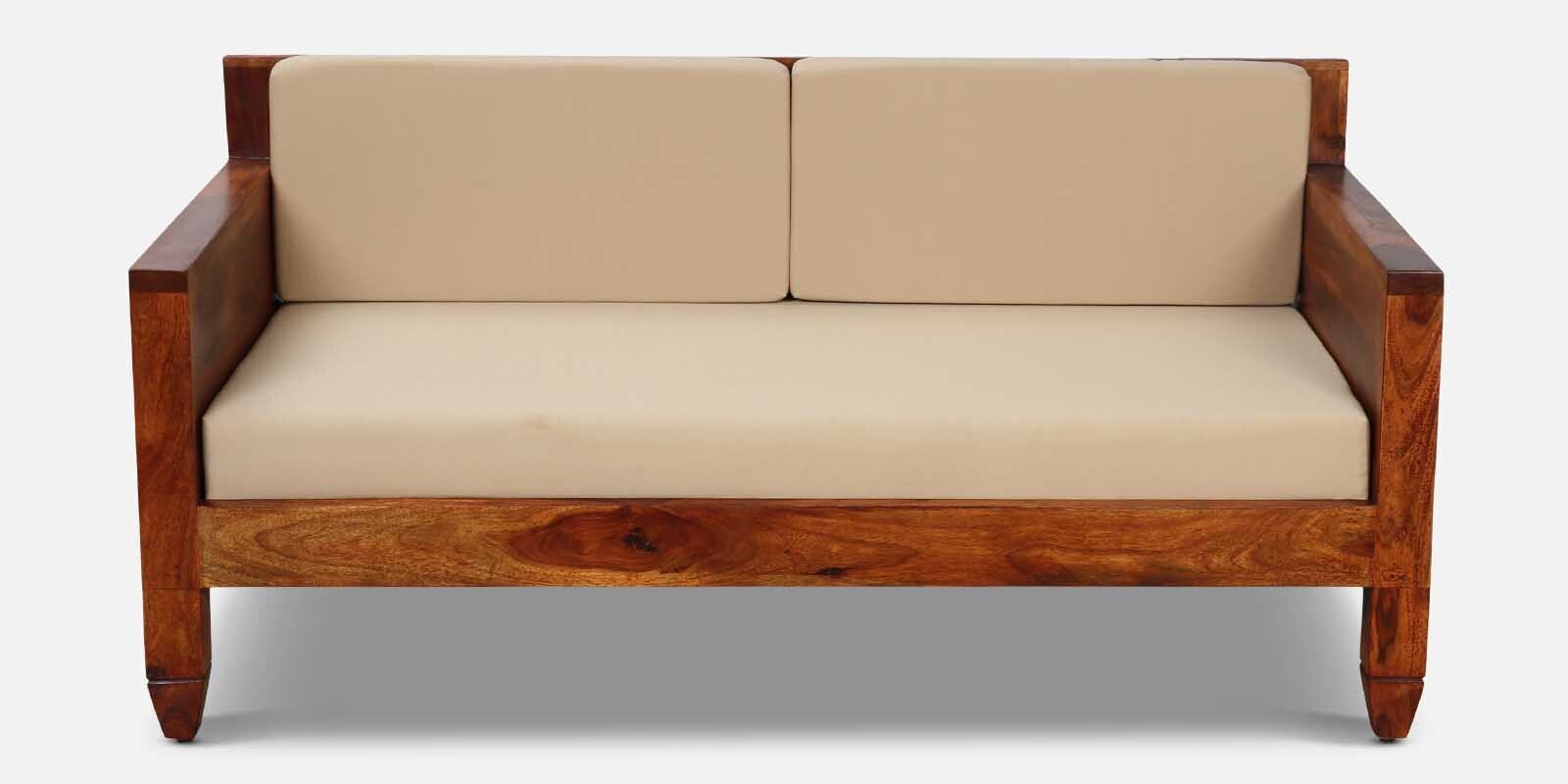 Rezzan Sheesham Wood 2 Seater Sofa In Honey Oak Finish