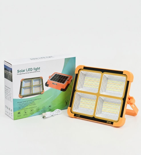 Rechargeable Solar LED Flood Light Yellow Rechargeable Solar LED Flood Light Yellow