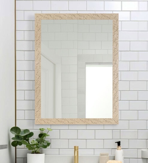 k k glass & aluminium Rectangle (18X24) Yellow Wall Mirrors-picture-16