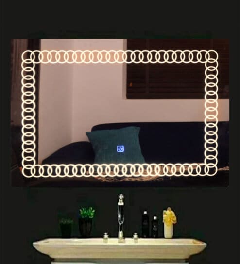 k k glass & aluminium Silver Glass Contemporary LED Mirror-picture-23