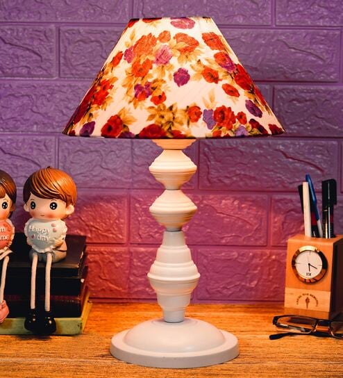 Multicolor Shade Table Lamp With Metal Base By Foziq