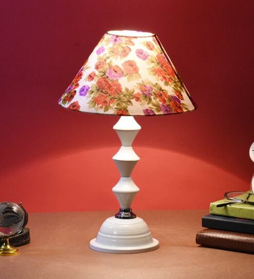 Multicolor Shade Table Lamp With Metal Base By Foziq