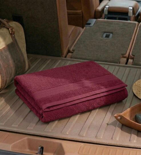 Red 100% Cotton 340 Gsm Car Towel