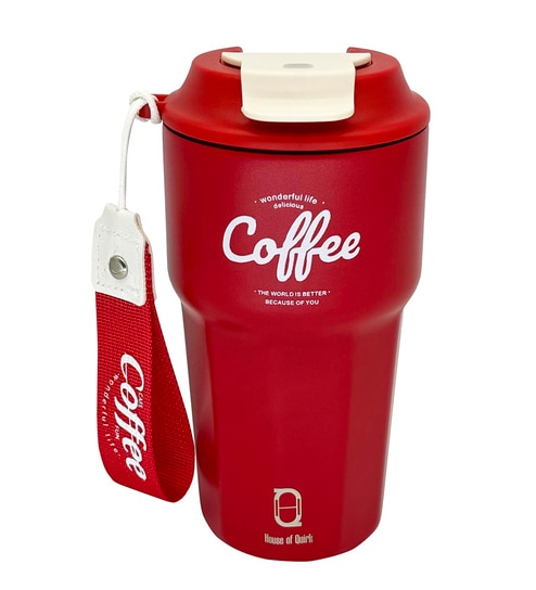 Red 420ml Stainless Steel Double Vacuum Insulated Leak Proof Coffee Tumbler with Lid