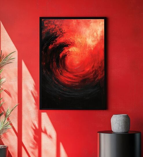 Red Abstract Printed Canvas Wall Art