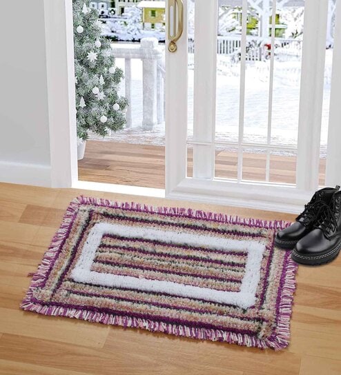 Red Abstract Microfiber 24x16 Inches Door Mat