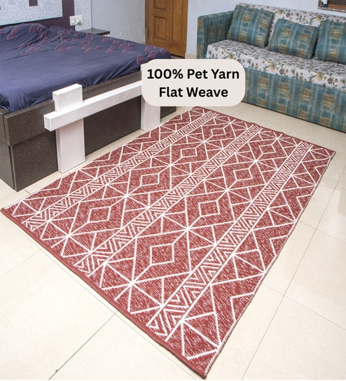 the woven legacy Red Abstract Pet Hand Woven Carpet-picture-12