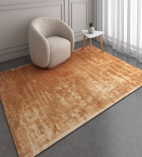 Red Abstract Viscose 6 ft X 9 ft Hand Tufted Rectangle Carpet