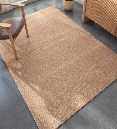 Red Abstract Wool 4 ft X 6 ft Hand Tufted Rectangle Carpet