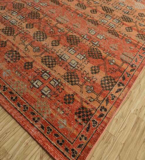 Red Persian Wool 8 ft x 10 ft Hand Knotted Carpet