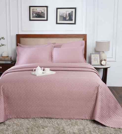Red Cotton Polyester Solid 100 GSM Double Bed Quilt