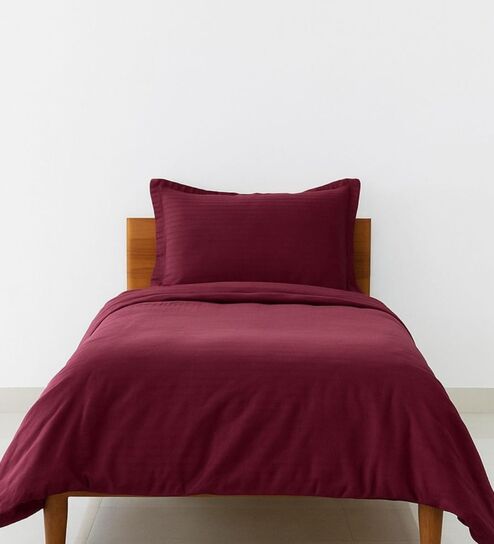 Red Cotton 210TC Colors Striped Heavy Winter Single 400GSM Bedding Set 1 Comforter 1 Bedsheet 1 Pillow Covers