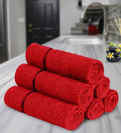 Story@Home Blue Cotton 450 GSM Small Bath Towel - Set of 4