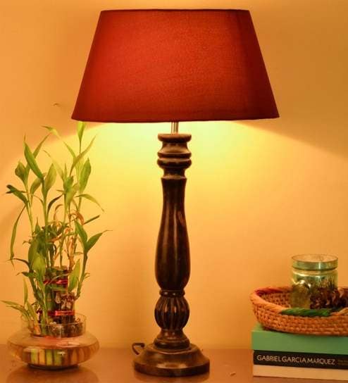 Red Cotton Table Lamp