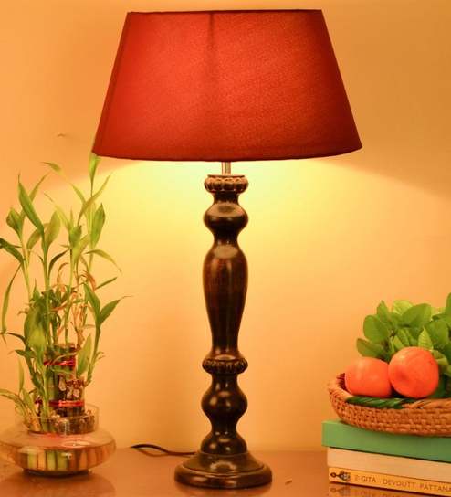 Red Cotton Table Lamp