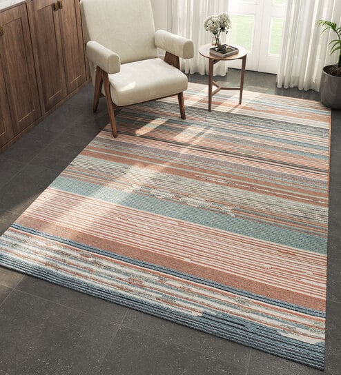 Red Geometrical Wool 6 ft X 9 ft Flat Weaves