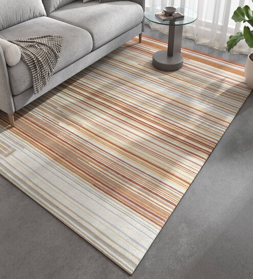 Red Geometrical Wool 6 ft X 9 ft Flat Weaves
