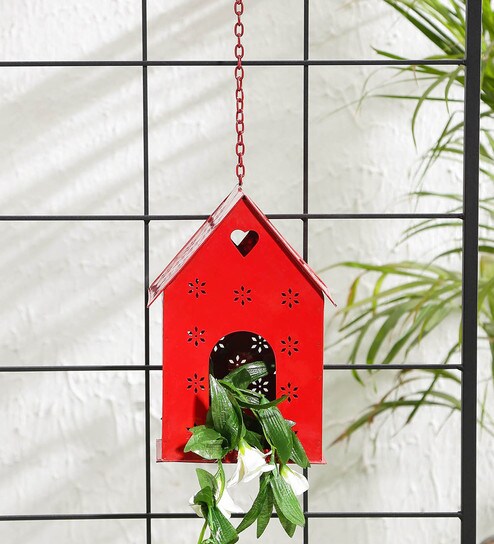 Buy Red Metal Hut Shape Bird House By Green Girgit Online Bird