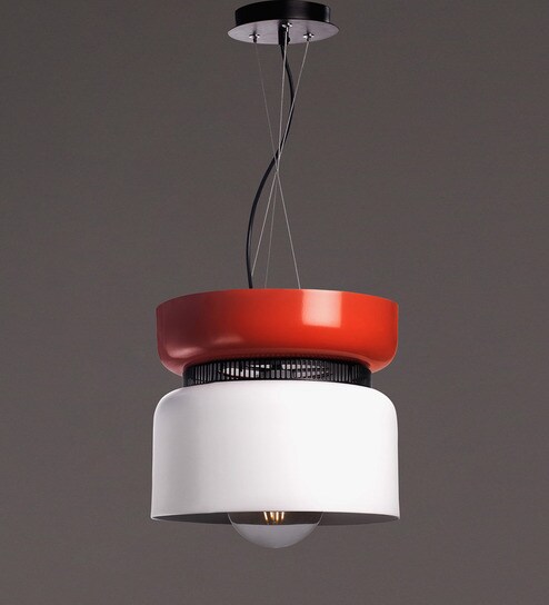 Red Metal Hanging Light By Voylite