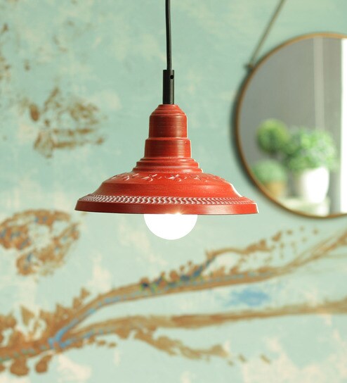 Red Metal Pendant Lamp By Height Of Designs