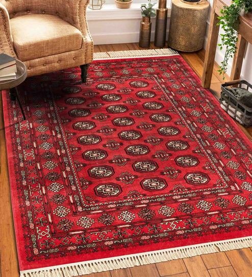 Red Persian 3x5 Feet Machine Made Carpet