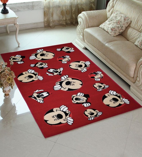 Buy Red Polyester 3ft X 5ft Disney Athom Trendz Mickey Mouse