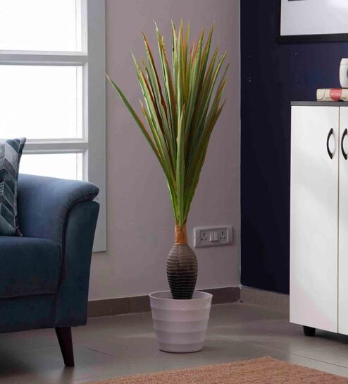 Polyester Red Tropical Dracaena Without Pot Artificial Plants