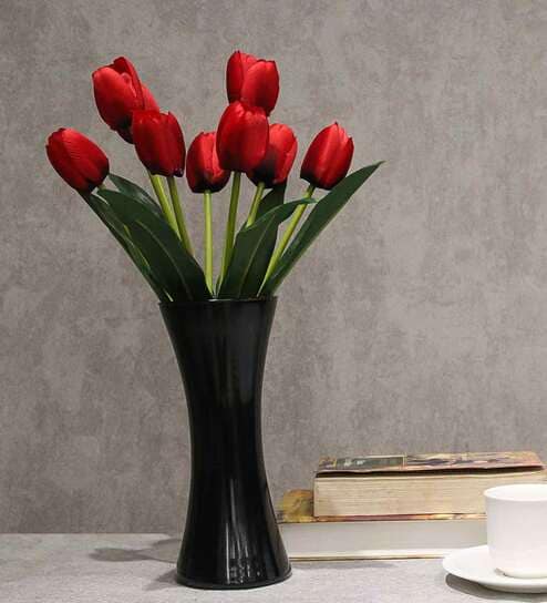 Red Polyester Tulip Str Artificial Flowers