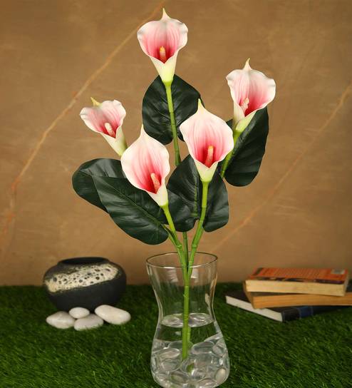 Red Polyurethane Real Touch Artificial Callalily Flower