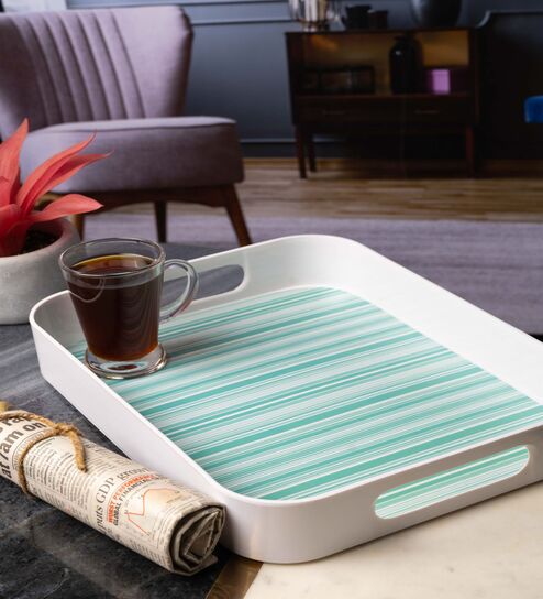 Multicolour Contemporary Melamine Square Serving Tray
