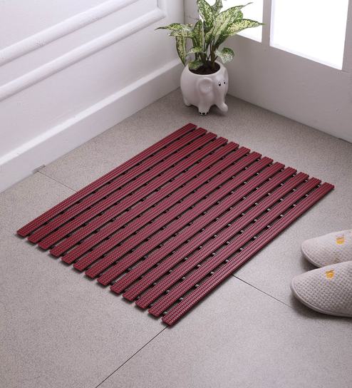 Buy Red Pvc Antiskid Bath Mats 24 X 17 Inches By Fabsouk Online