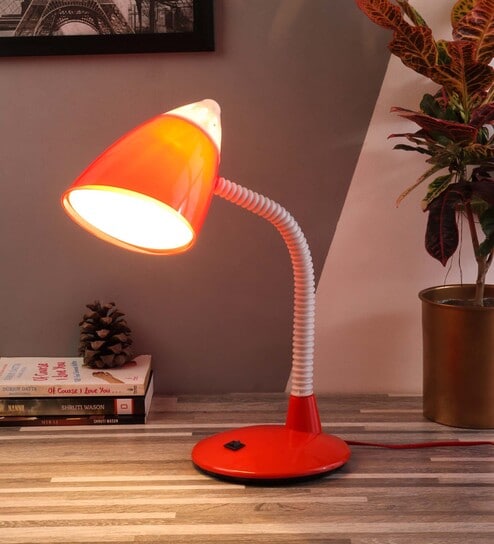 Red Pvc Shade Study Lamp With Red Base By Beverly Studio