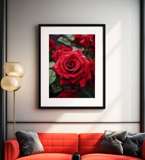 Red Rose Printed Canvas Wall Art