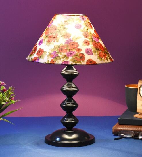Multicolour Shade Table Lamp With Metal Base By Foziq