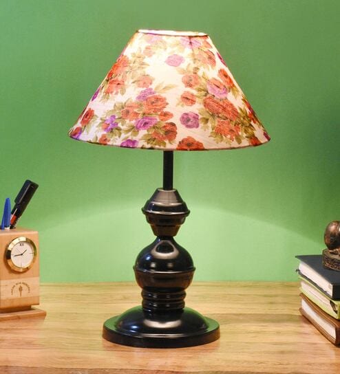 Multicolour Shade Table Lamp With Metal Base By Foziq