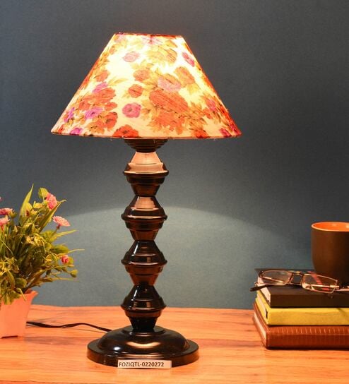 Multicolor Shade Table Lamp With Metal Base By Foziq