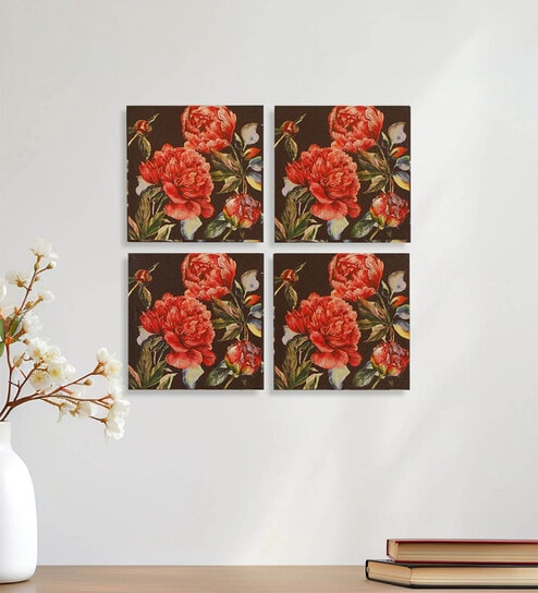 Red Sienna Wall Art Set of 4