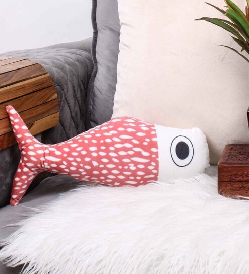 Red Velvet Fish Shaped Cushion