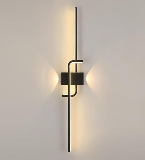 Reed 600mm Dual Spot Wall Light Black Body Modern Decorative Wall Lamp for Living Room Bedroom Hallway