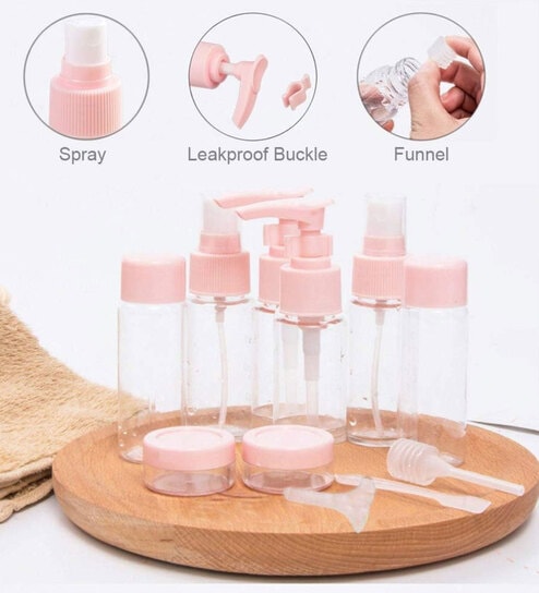 Refillable & Leak Proof Travel Bottle Kit (11 Pcs) for Toiletries with Bag