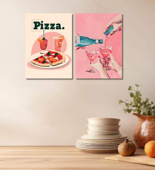Refreshing Fusion Set of 2 Canvas Painting Gallery Wrap Canvas Painting