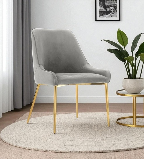 Regal Verdanza Velvet Accent Chair with Luxe Gold Metal Legs and Sculpted Mid-Back for Living Room in Green Colour