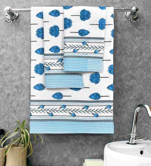 Regatta Madhuban Floral Waffle Cotton 250 GSM Bath & Hand Towel Set