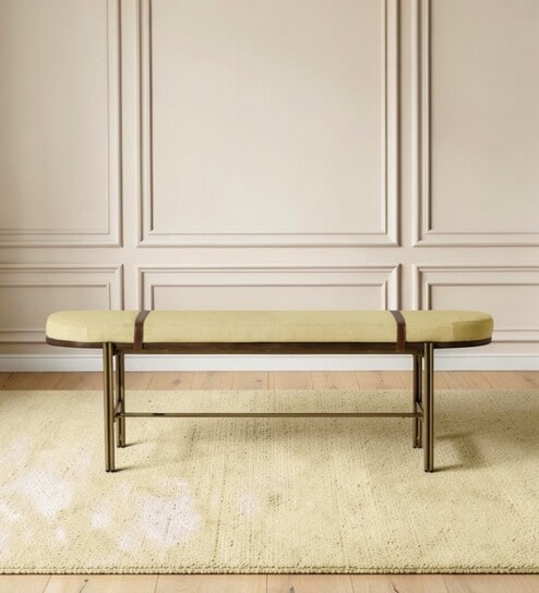 Regent Strap Bench In Beige Color