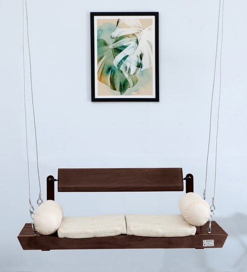 Relxa Solid Wood Relxa Rollable Back Swing In Rosewood Colour