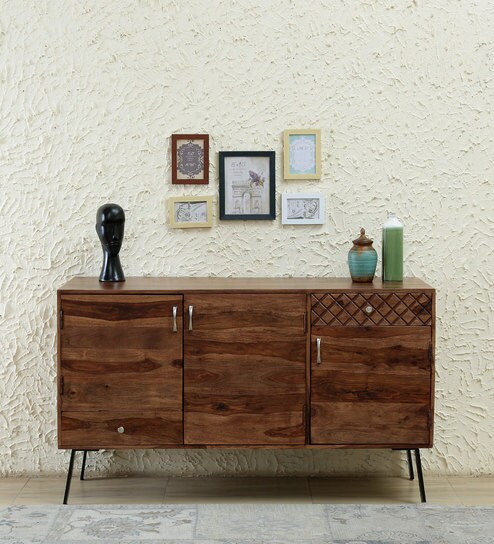 Buy Remington Solid Wood Storage Cabinet In Rustic Teak Finish By