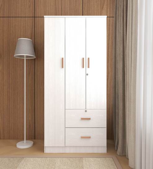 Ren 3 Door Wardrobe With Drawer In Silver Oak Finish