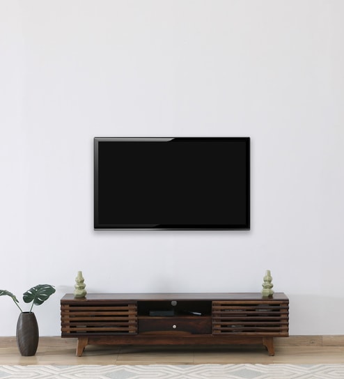 Rennes Sheesham Wood TV Console In Scratch Resistant Provincial Teak Finish For TV's Upto 55"
